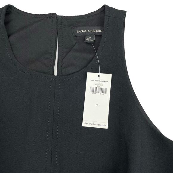 NWT BANANA REPUBLIC Stretch Racerback Fit-and-Flare Sz 0 Black - Picture 5 of 7
